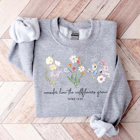 Wildflower Bible Verse Comfort Colors Sweatshirt