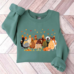 Humorous Fall Chickens Sweatshirt