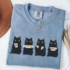 Mahjong Black Cat Game Night T-Shirt