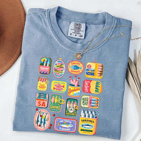 Vintage Sardine Can Mediterranean Food T-Shirt
