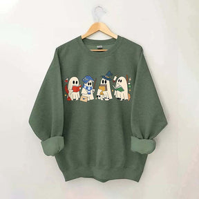 Halloween Ghosts Reading Book Sweatshirt
