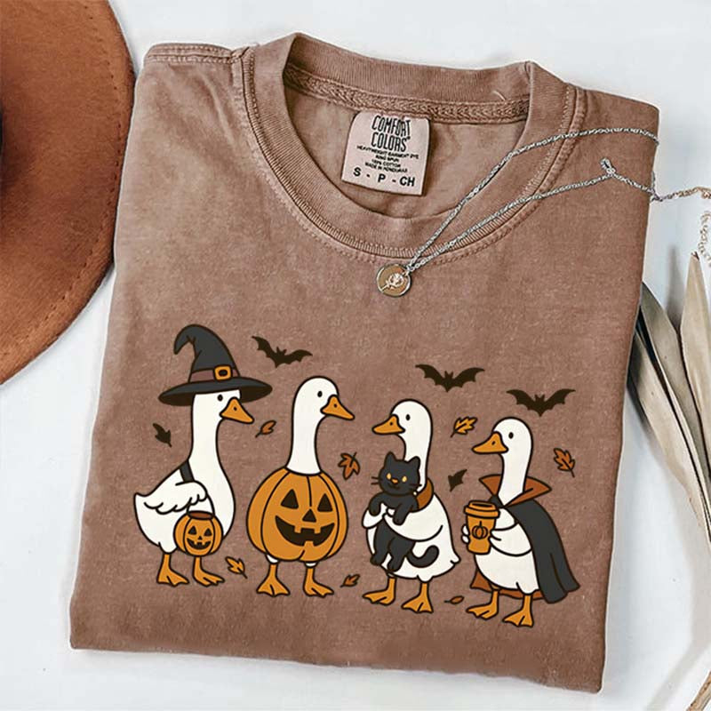 Halloween Ghost Pumpkin Bat Cat T-Shirt