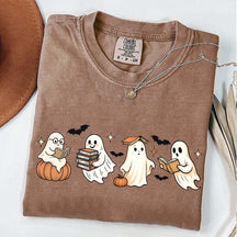 Trendy Halloween Ghosts Reading T-Shirt