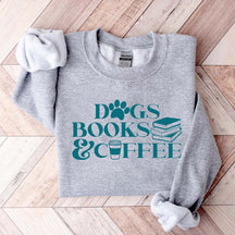Funny Dogs Books Coffee Sweatshirt