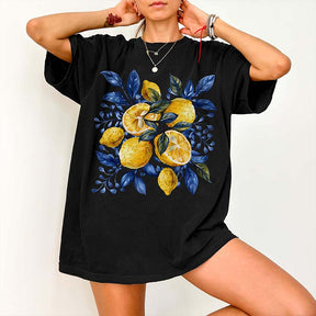 Blue Toile Citrus Botanical Lemon T-Shirt