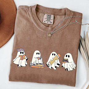 Cute Halloween Ghost Book T-Shirt