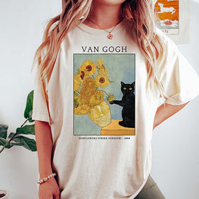 Van Gogh Irises Cat T-Shirt