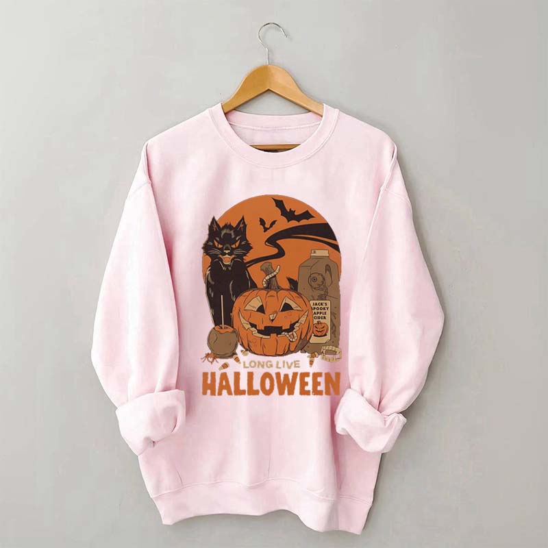 Vintage Black Cat Pumpkin Sweatshirt