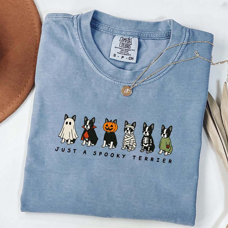Spooky Boston Terrier Halloween T-Shirt