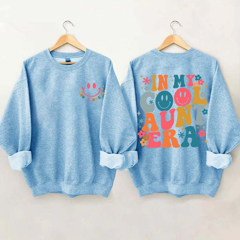 Retro In My Cool Aunt Era Smile Face Sweatshirt