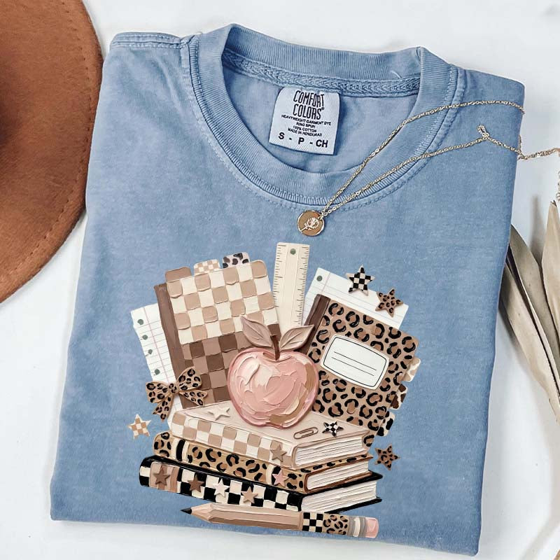 Checkered Leopard Teacher T-Shirt