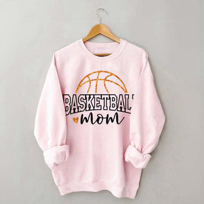 Glitter Basketball Mom Printed Sweatshirt