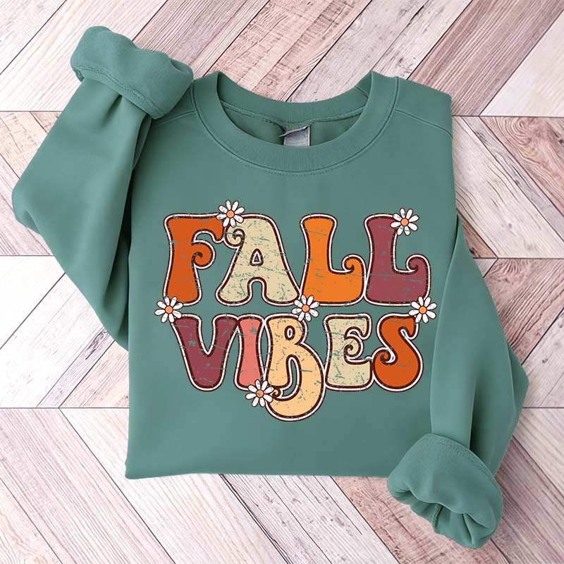 Fall Vibes Flowers Cute Sweatshirt