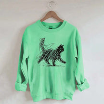 Abstract Scribble Cat Sweatshirt
