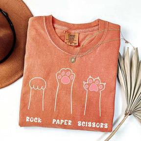 Funny Cat Paw Rock Paper Scissors T-Shirt