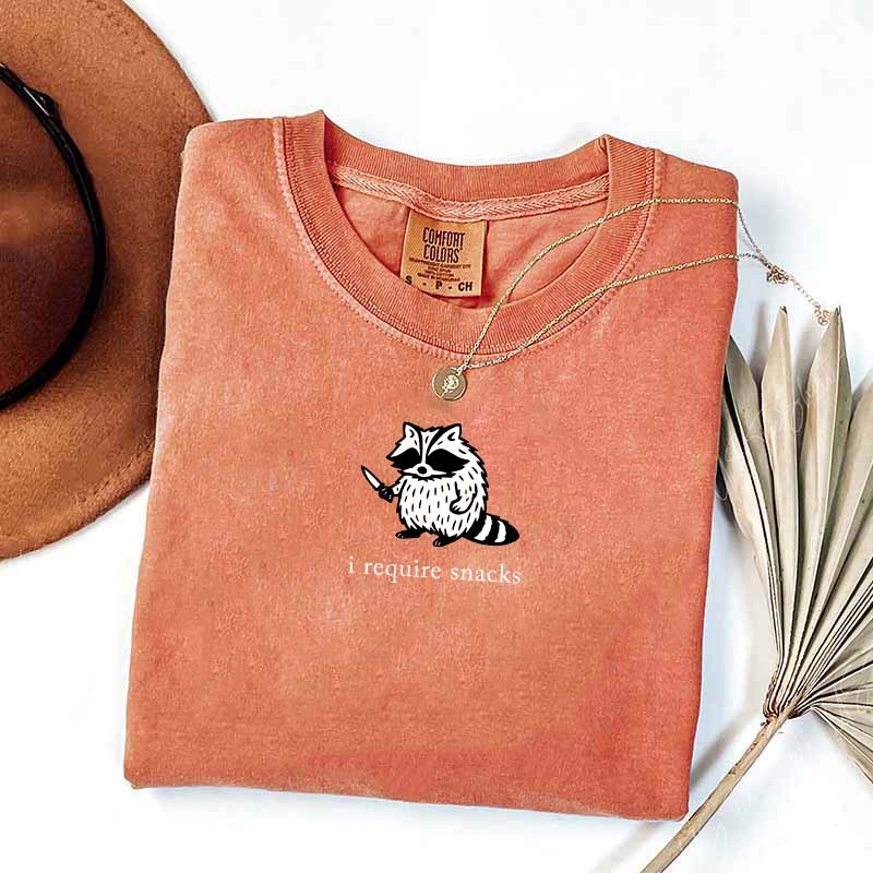 I Require Snacks Raccoon T-Shirt