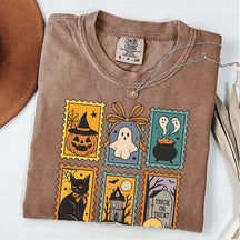 Halloween Cute Ghost Pumpkin Cat T-Shirt