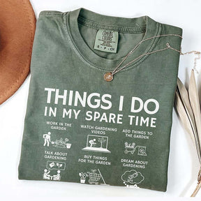 Things I Do Spare Time Funny Plant Mom T-Shirt