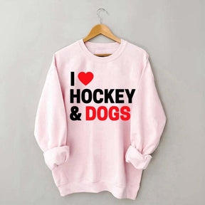 I Love Hockey & Dogs Sweatshirt