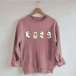 Floral Ghosts Reading Books Sweatshirt