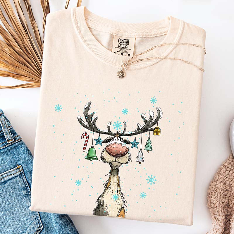 Comfort Colors Vintage Reindeer T-Shirt