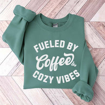 Fueled By Coffee and Cozy Vibes Giftful Fall Sweatshirt