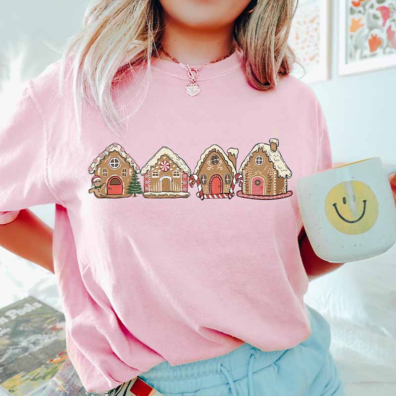 Gingerbread Christmas Houses Cookies T-Shirt