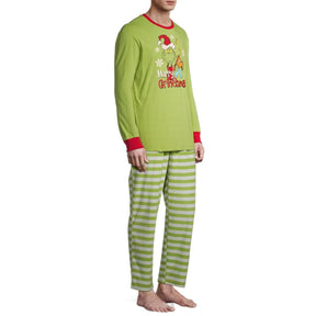 Christmas Grinch Cartoon Print Funny Xmas Family Matching Pajamas Sets