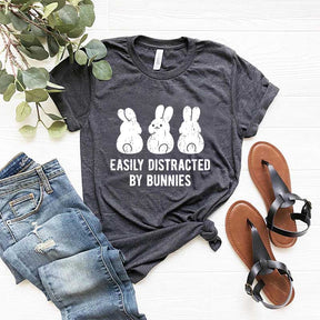 Easily Distracted by Rabbits Bunny T-Shirt