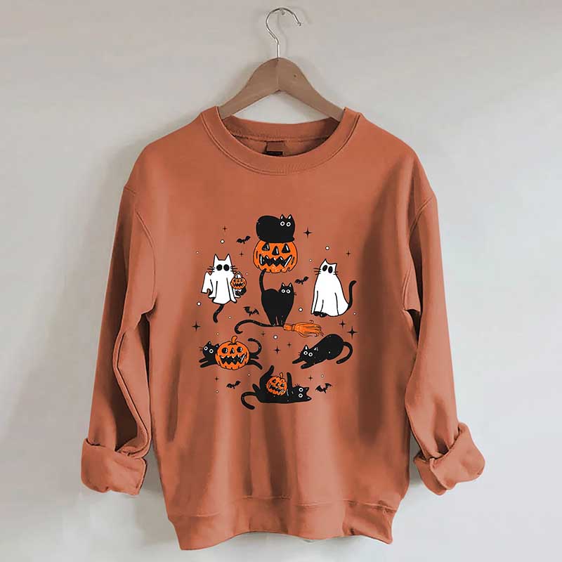 Halloween Ghost Cats Sweatshirt