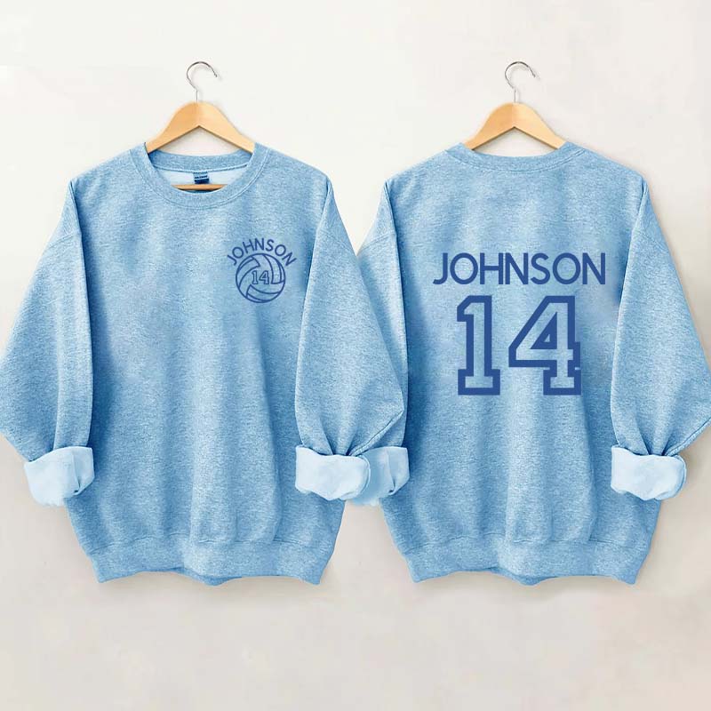 Custom Volleyball Mom Name and Number Sweatshirt