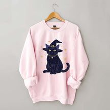 Halloween Witch Kitten Sweatshirt