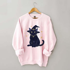 Halloween Witch Kitten Sweatshirt
