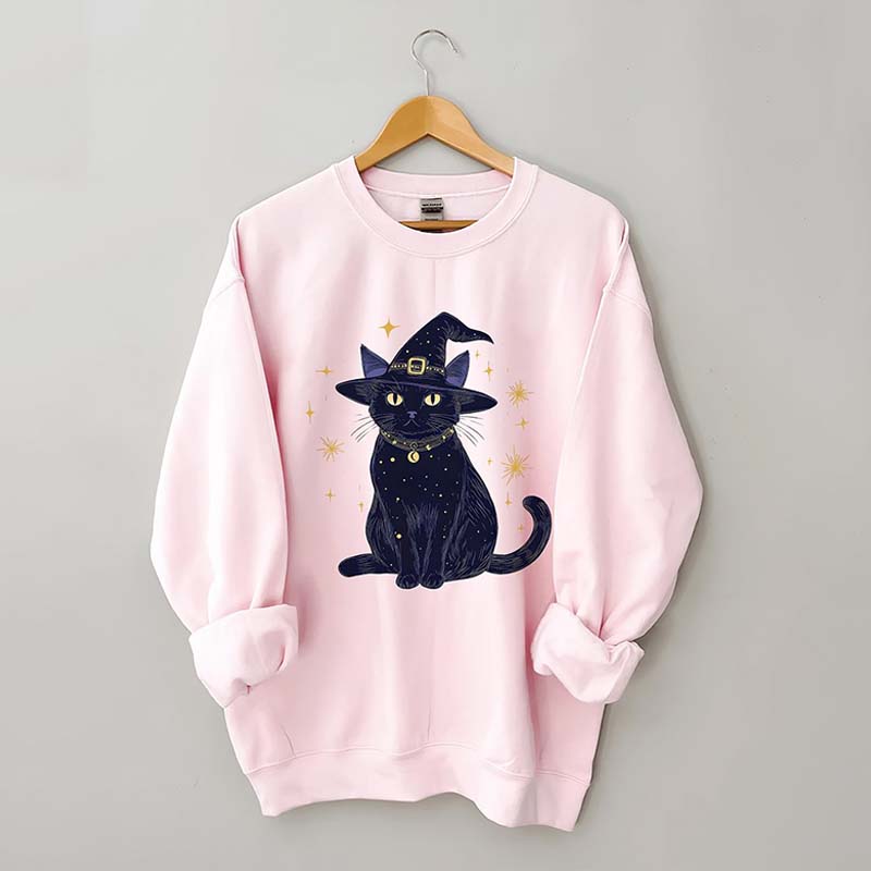 Halloween Witch Kitten Sweatshirt