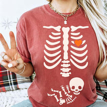 Skeleton Halloween Maternity T-Shirt
