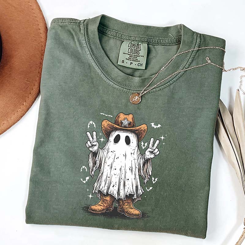 Comfort Colors Cowboy Ghost Cute Fall T-Shirt