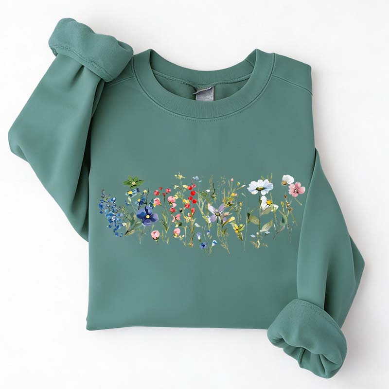 Cottagecore Spring Floral Graphic Sweatshirt