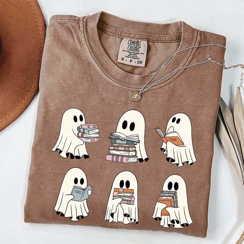 Ghost Reading Books Librarian T-Shirt
