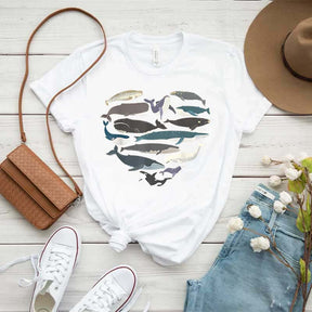 Whale Heart Graphic Ocean Lover T-Shirt