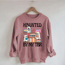 Haunted By My TBR Cute Ghost Reading Books Sweatshirt