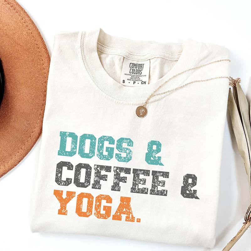 Dogs Coffee Yoga T-Shirt