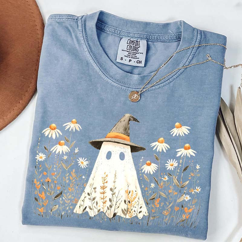 Retro Halloween Fall Aesthetic Daisy Flower T-Shirt