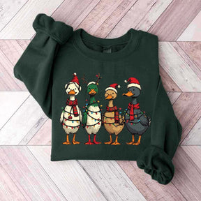 Funny Duck Christmas Lights Sweatshirt