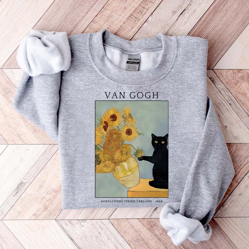 Van Gogh Black Cat Sweatshirt