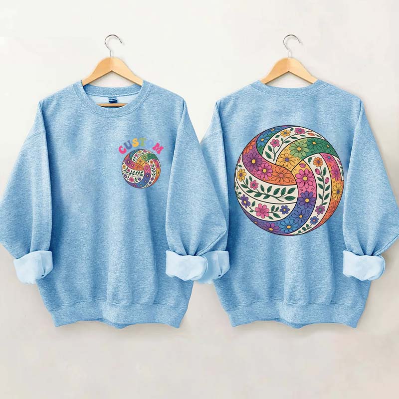 Personalized Volleyball Floral Sweatshirt