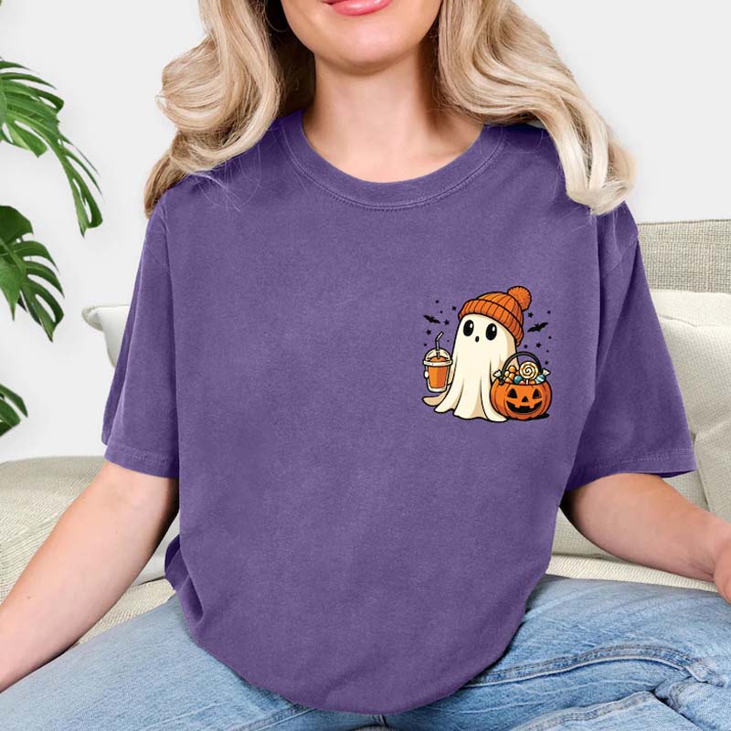 Comfort Colors Pocket Ghost Pumpkin T-Shirt