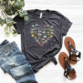 Teacher Librarian Heart of Books T-Shirt