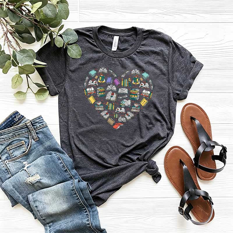Teacher Librarian Heart of Books T-Shirt