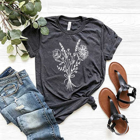 Retro Minimalist Flower Bouquet T-Shirt