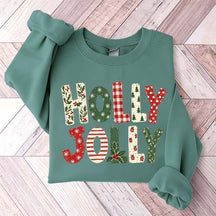 Holly Jolly Merry Christmas Tree Floral Sweatshirt